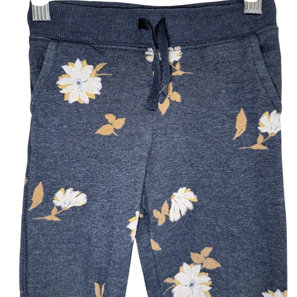 OshKosh B'gosh Toddler Girls 24M Floral Print Jogger Pants Navy Fleece Sweatpant